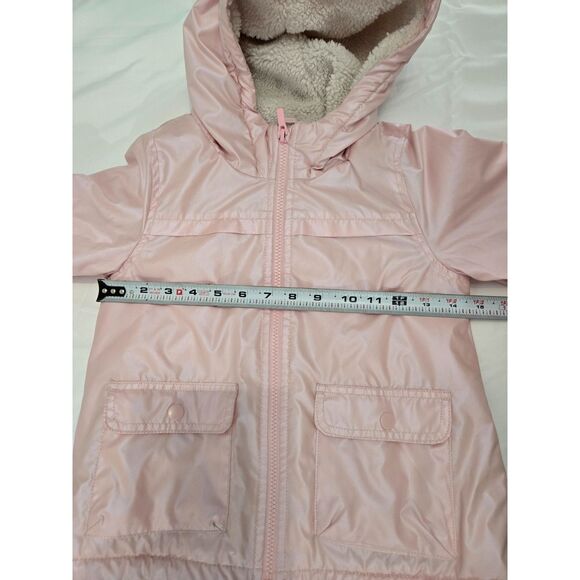 Carter's Shimmer Jacket Girls 5T Pink Hooded Zip Front Pockets - Picture 3 of 6